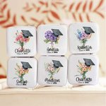 Personalized Bachelor Cap Birth Flower Bouquet Jewellery Box with Name and Year Class of 2025 Graduation Gift for Graduate