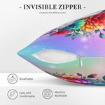 Personalizzato Rainbow Butterfly Floral Fantasy Baby Unicorn Throw Pillow Cover con nome Compleanno Regalo per bambini amanti degli unicorni