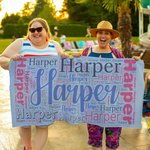 Personalisierte bunten sich wiederholenden Namen schnell trocknende überdimensionale Mikrofaser Strandtuch Sommer Reise wesentliches Geschenk für Frau