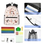 Sac à Dos Personnalsié avec Nom et Initiale Style Girafe Zèbre Tigre Cadeau Anniversaire Rentrée Scolaire pour Garçon Fille