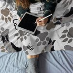 Personalisierte niedlichen Hund Katze Pfote Foto weiche kuschelige Decke mit Namen Geburtstag Geschenk für Tierliebhaber