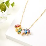 Personalized 1-8 Marquise Birthstones Family Necklace Birthday Gift for Women