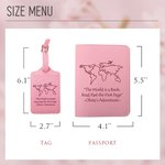 Henkilökohtainen monivärinen maailmankartta PU Nahka Passin kansi matkatavaroiden tagi asetettu nimi Travel loma syntymäpäivälahja matkailu innostunut