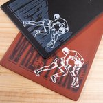 Personalized Wrestling Theme Leather Low Profile Clipboard with Name End of Season Retirement Appreciation Gift for Coach Team Manager