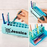 Personalised Multicolor 3D Printed 17 Hole Crochet Hook Storage Box Pull-out Display Stand with Name Mother's Day Birthday Gift for Knitting Lovers