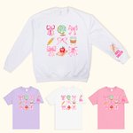 Personalised Coquette Bow Pencil Apple Globe T-shirt Sweatshirt with Name Multicolor Available Back to School Appreciation Gift for Teacher