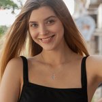 Personalised Monogram Cross Necklace Baptism Christians Religious Jewellery Gift for Women