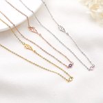 Personalized Minimalist Angel Wing Necklace with Birthstone Memorial Sympathy Gift for Loss of Loved one