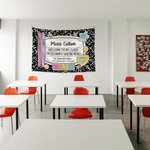 Arazzo personalizzato multicolore con testo per la classe, appeso alla parete e decorato per il ritorno a scuola, regalo per l'insegnante.