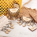 Personalized Removable Wooden Counting Number Stitch Markers Charm with Engraved Name and Holder Birthday Gift for Crochet Knitting Lovers