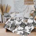 Personalisierte niedlichen Hund Katze Pfote Foto weiche kuschelige Decke mit Namen Geburtstag Geschenk für Tierliebhaber