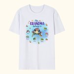 Personalized This Grandma Mom Belongs To 1-7 Cute Turtles 100% Cotton T-shirt Birthday Family Gift for Kid Mom