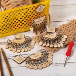 Personalized Removable Wooden Counting Number Stitch Markers Charm with Engraved Name and Holder Birthday Gift for Crochet Knitting Lovers