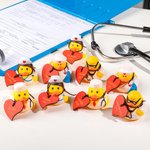 Personalisierte Arzt Krankenschwester Gummiente mit Holz Herz Tag Satz von 2 lustige Dankeschön Graduierung Girt für medizinische Studenten Personal