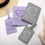 Henkilökohtainen monivärinen maailmankartta PU Nahka Passin kansi matkatavaroiden tagi asetettu nimi Travel loma syntymäpäivälahja matkailu innostunut