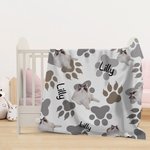 Personalisierte niedlichen Hund Katze Pfote Foto weiche kuschelige Decke mit Namen Geburtstag Geschenk für Tierliebhaber