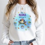 Personalizado Esta abuela mamá pertenece a 1-7 Tortugas lindo Sudadera Cumpleaños Regalo familiar para niño mamá
