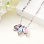 Personalized 1-8 Marquise Birthstones Family Necklace Birthday Gift for Women