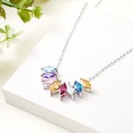 Personalized 1-8 Marquise Birthstones Family Necklace Birthday Gift for Women