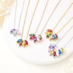 Personalized 1-8 Marquise Birthstones Family Necklace Birthday Gift for Women
