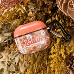 Personalised Boho Groovy Flowers Aesthetic Name AirPods Case with Keychain Birthday Gift for Girls
