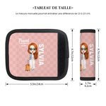 Manchon pour Poignée Personnalisé avec Dessin Personnage et Nom Accessoire de Bagage Sac avec Carte de Contact Cadeau Vacance pour Amoureux de Voyage