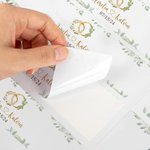 Personalized Waterproof Birth Flower Leaves Rings Design Water Bottle Labels Set of 20 Bridal Shower Engagement Wedding Gift for Couples