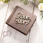 Personalized Love Story Rustic Wooden Book Shaped Ring Box with Engraved Names Date and Pillow Lining Wedding Proposal Gift for Couple