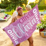 Personalisierte bunten sich wiederholenden Namen schnell trocknende überdimensionale Mikrofaser Strandtuch Sommer Reise wesentliches Geschenk für Frau