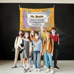 Arazzo personalizzato multicolore con testo per la classe, appeso alla parete e decorato per il ritorno a scuola, regalo per l'insegnante.