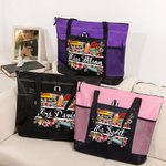 Personalised Book Flower Stationery Large Tote Bag with Name Back to School Appreciation Gift for Teacher