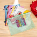 Personalised Dalmatian Dots Waterproof Mesh Zipper Pouch Snack Bag with Texts Back to School Camping Gift for Kids Friends