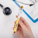 Personalized Glitter Medical Portable LED Pen Light with Name and Title Appreciation Birthday Gift for Doctor Nurse Medical Staff