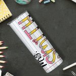 Personalizzato con lettere ispirate a una matita e nome da 20 once, tumbler con cannuccia e spazzola per la pulizia Regalo di apprezzamento per l'inse