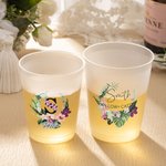 Personalised Hawaii Style Floral Wedding Recyclable Frosted Cups Set of 10 Engagement Bridal Shower Bachelor Party Gift