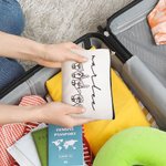 Personalised American Sign Language Canvas Portable Makeup Bag with Name Travel Essentials Thank You Gift for Deaf ASL Interpreter