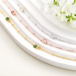 Personalised Dainty 1-6 Birthstones Waist Chain Necklace Bikini Accessory Birthday Beach Party Gift for Women