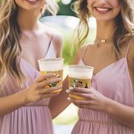 Personalised Hawaii Style Floral Wedding Recyclable Frosted Cups Set of 10 Engagement Bridal Shower Bachelor Party Gift