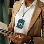 Personalized Every Child Matters Rainbow Polka Dots Leather ID Badge Holder with Lanyard Appreciation Back to School Gift for Teacher