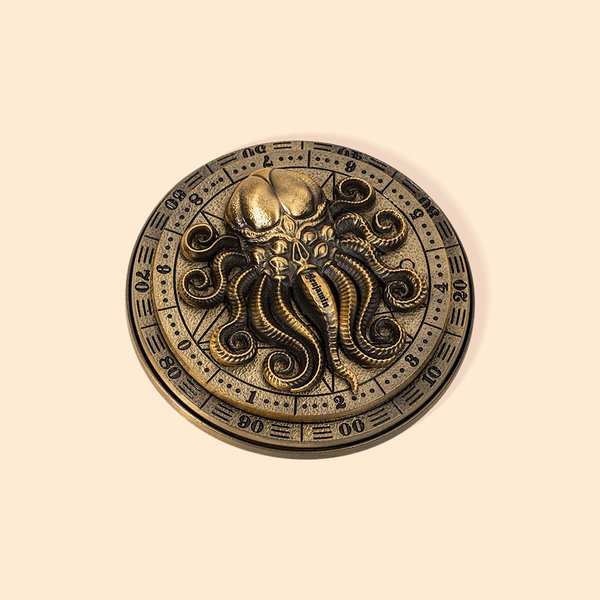 Dé de Plateau Tournant Personnalisé avec Nom Accessoire Jeu de Rotation avec Sac en Flanelle Cadeau Anniversaire pour Amoureux de Cthulhu