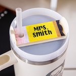 Personalizzato Glitter matita pastello taccuino Tumbler nome piastra coperchio accessori per Stanley Tumbler giorno dell'insegnante regalo di apprezza