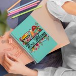 Personalised Pencil Blossoms A5 Spiral Notebook with Name Office Supplies Birthday Appreciation Gift for Teacher