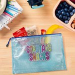 Personalised Dalmatian Dots Waterproof Mesh Zipper Pouch Snack Bag with Texts Back to School Camping Gift for Kids Friends