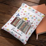 Poche de Livre Imperméable Personnalisée avec Titres du Livre et Nom Cadeau Gratitude Rentrée Scolaire pour Enseignant Amoureux de la Lecture
