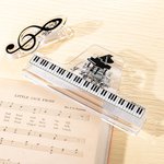 Personalised Piano Music Notation Sheet Holder Music Clip Ruler Set of 4 Accessories Birthday Gift for Music Lovers Students