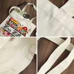 Personalized Books Ruler Pencil Flower Reusable Canvas Tote Bag with Name Back to School Appreciation Gift for Teacher