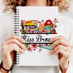 Personalised Pencil Blossoms A5 Spiral Notebook with Name Office Supplies Birthday Appreciation Gift for Teacher