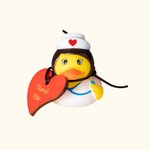 Personalisierte Arzt Krankenschwester Gummiente mit Holz Herz Tag Satz von 2 lustige Dankeschön Graduierung Girt für medizinische Studenten Personal