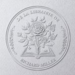 Tampon d'Enveloppe Personnalisé avec Nom et Texte Style Livre à Fleurs Ex-Libris Cadeau Anniversaire pour Passionné de Lecture