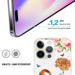 Personalisierte Niedliche Cartoon-Figur Handyhülle mit Namen und Geburtsblume Muttertag Geburtstag Geschenk für Damen Mädchen